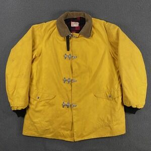 The Globe MFG Fireman Jacket Mens 44 Plaid Lined Lobster Clasp True Vintage USA